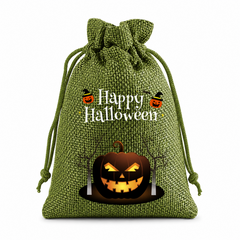 5 Green Series Halloween Candy Gift Packaging Drawstring Bags