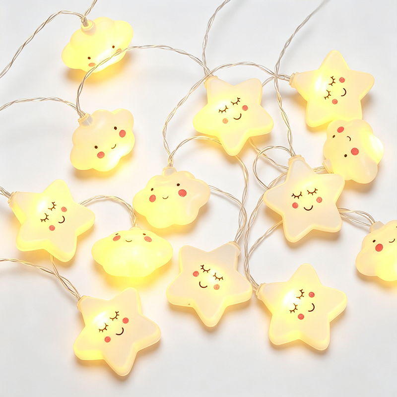 White Star Cloud Battery Operated String Lights