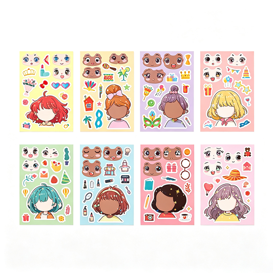 Holographic Half Body Girl Dress Up Stickers
