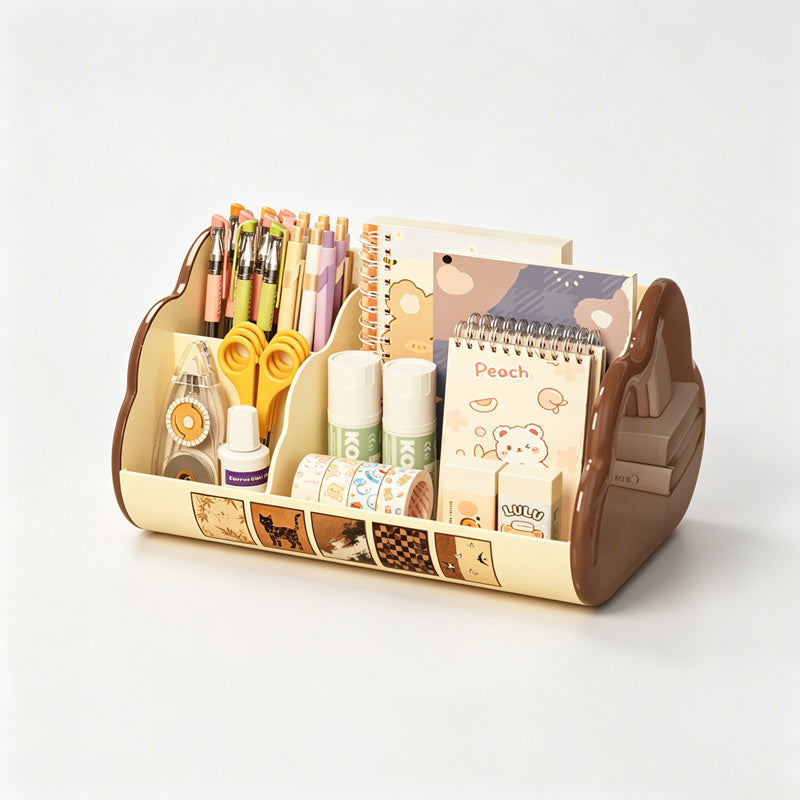 Multi-Grid Curved Side Desktop Storage Box