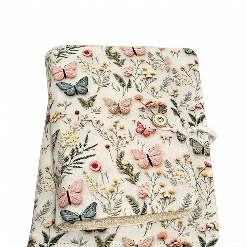 Floral Butterfly Fabric Binder Notebook