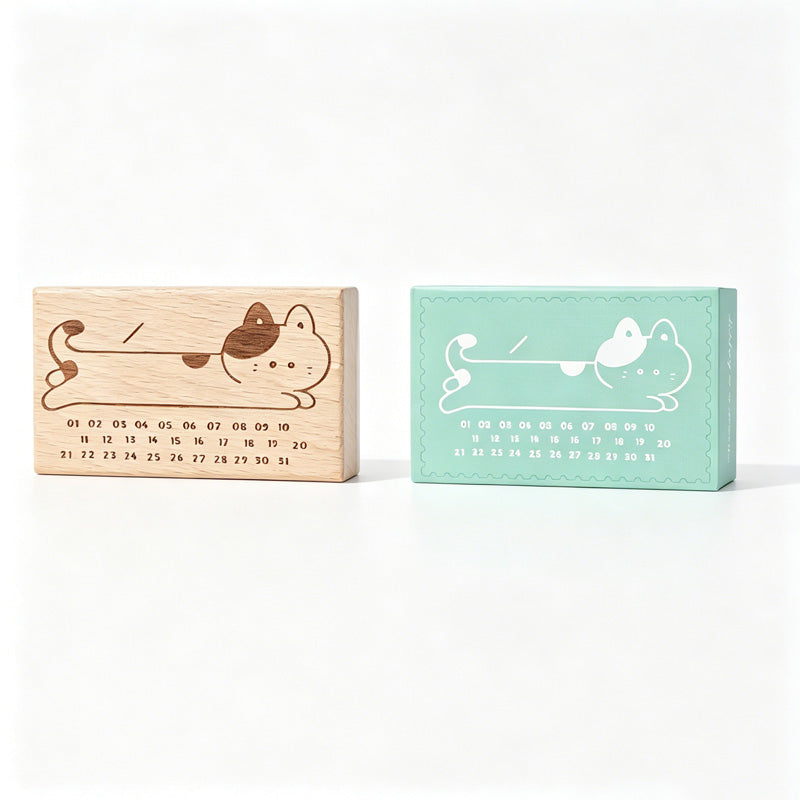 Cat Planner Wooden Stamp Set