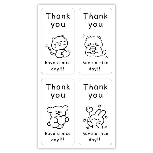 Cute Thank You Package Tag Sticker