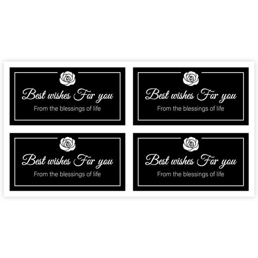 Black Floral Thank You Stickers