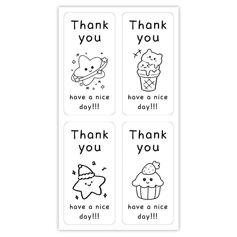 Cute Thank You Package Tag Sticker