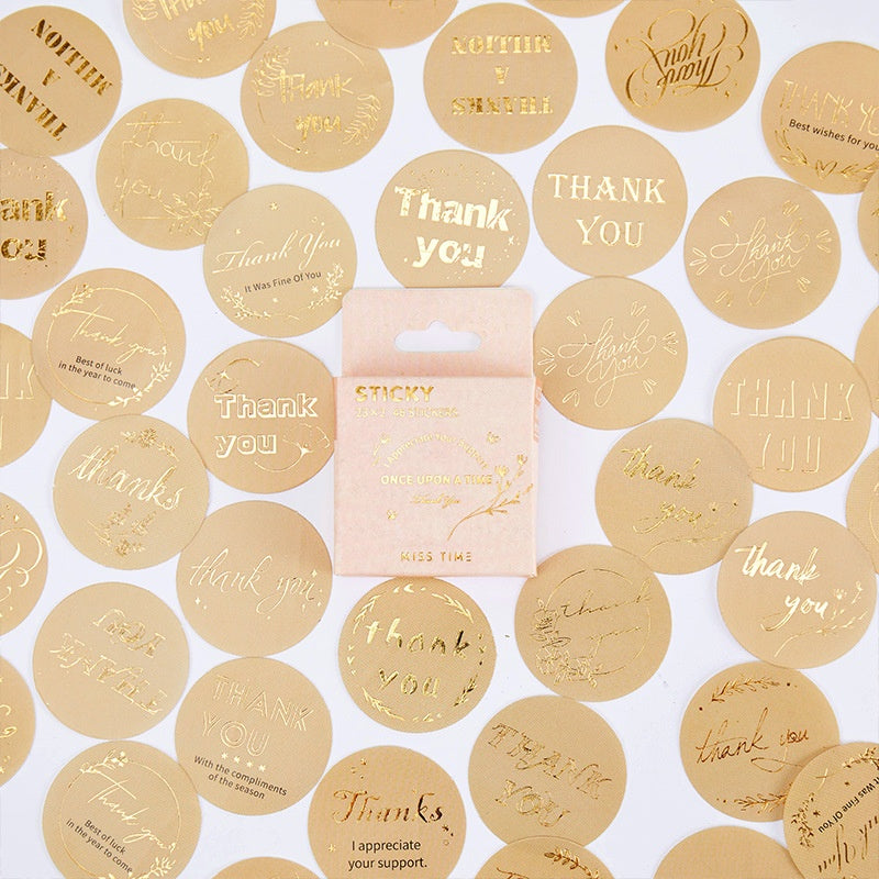 Vintage Foil Thank You Sticker