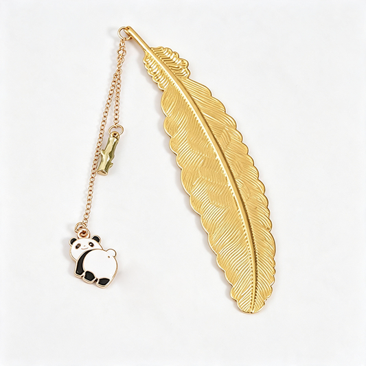 Feather Panda Pendant Bookmark