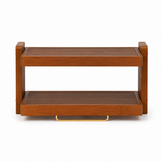 Tiered Wooden Countertop Storage Rack