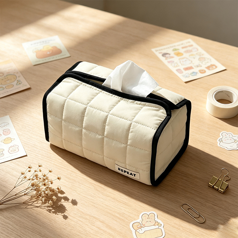 Quilted Fabric Tissue Box Cover