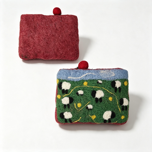 5 Pastoral Sheep Knitted Zip Pouch