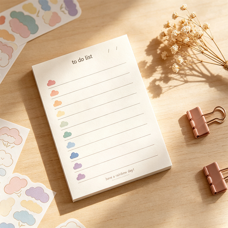 Rainbow Cloud Memo Pad