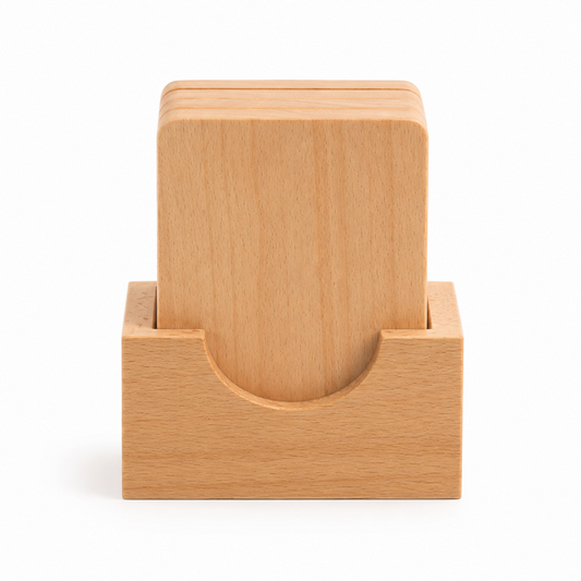 Stackable Wooden Tea Coaster Set