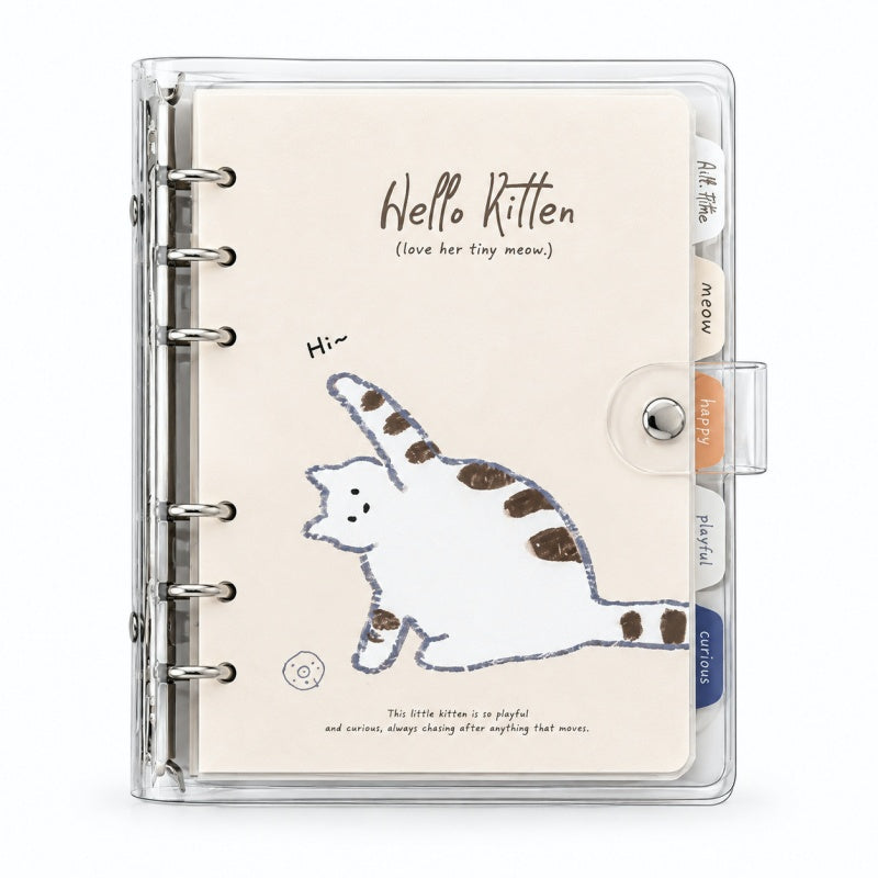 Cute Kitten Refillable Binder Notebook