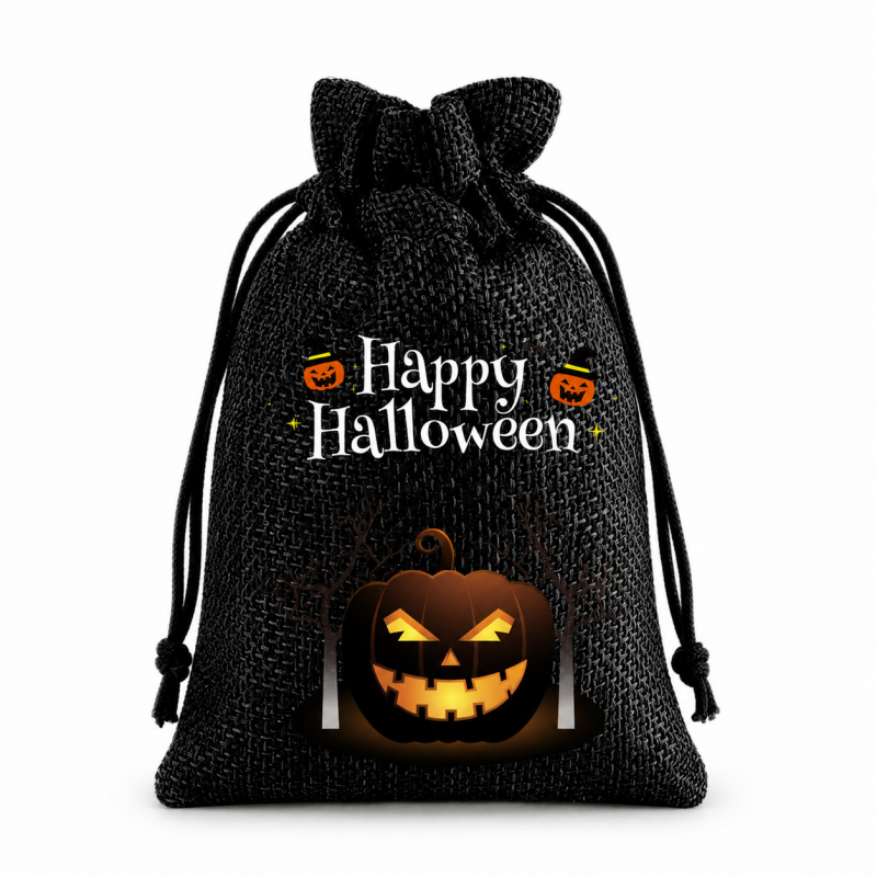 10 Black Series Halloween Candy Gift Packaging Drawstring Bags