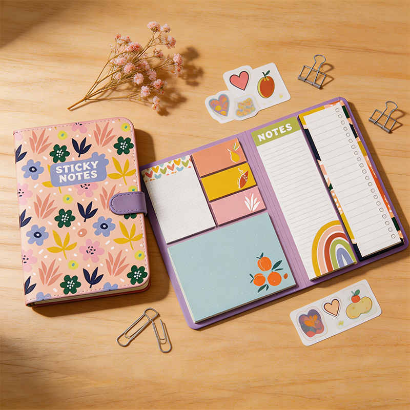 All In One Floral Memo Pad Set