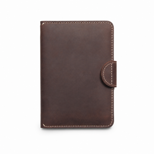 Genuine Leather Buckle Passport Wallet