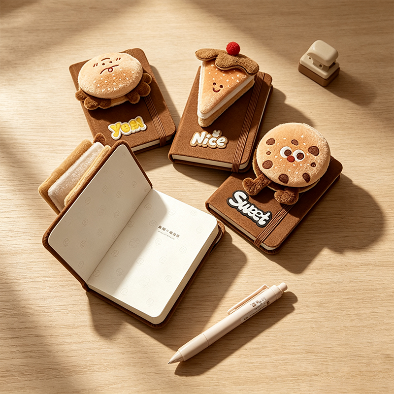 Snack Character Plush Pocket Notebook
