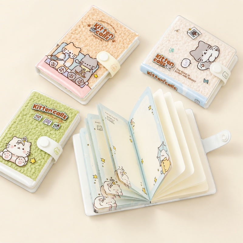Cute Cartoon Cat Plush Pocket Notebook