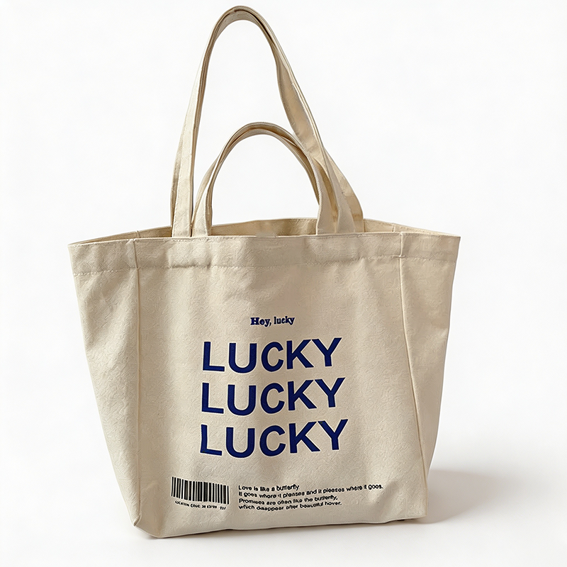 Typographic Canvas Tote Bag