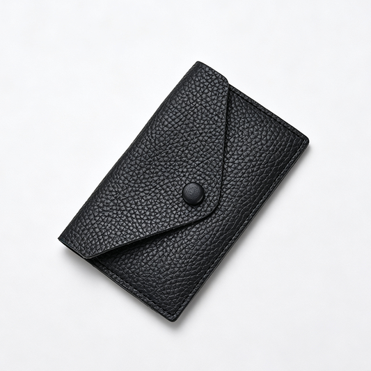 Snap Button PU Leather Card Wallet