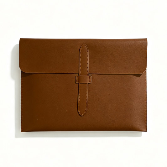 Horizontal PU Leather Latch Flap Document Pouch