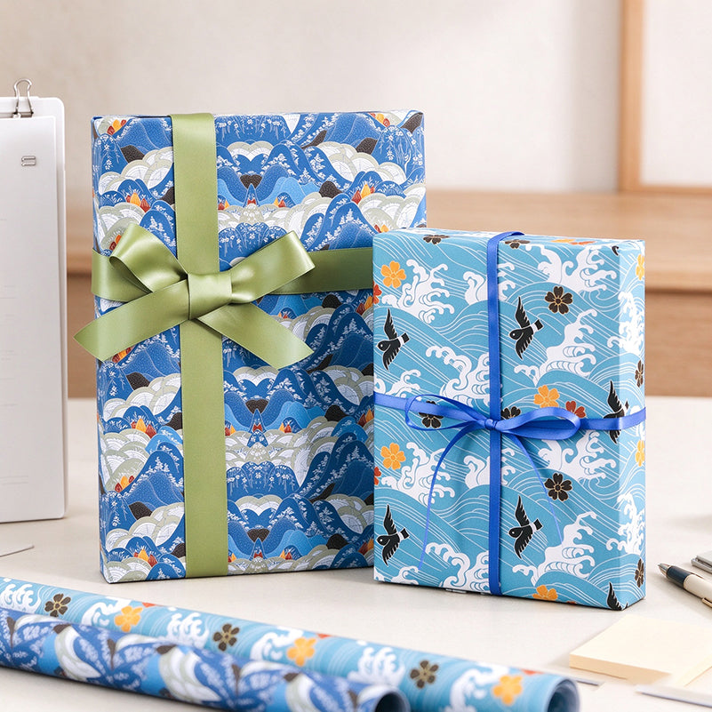Japanese Wave & Mountain Wrapping Paper