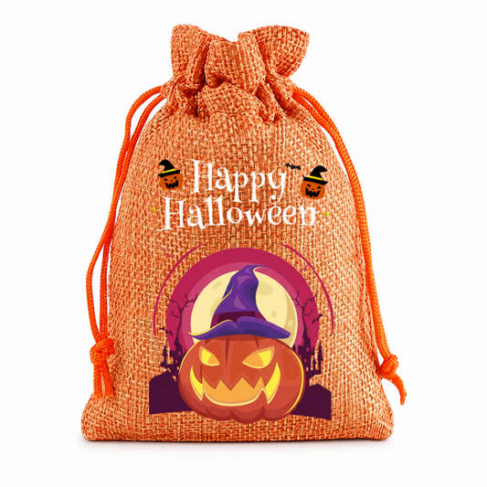 5 Orange Series Halloween Candy Gift Packaging Drawstring Bags