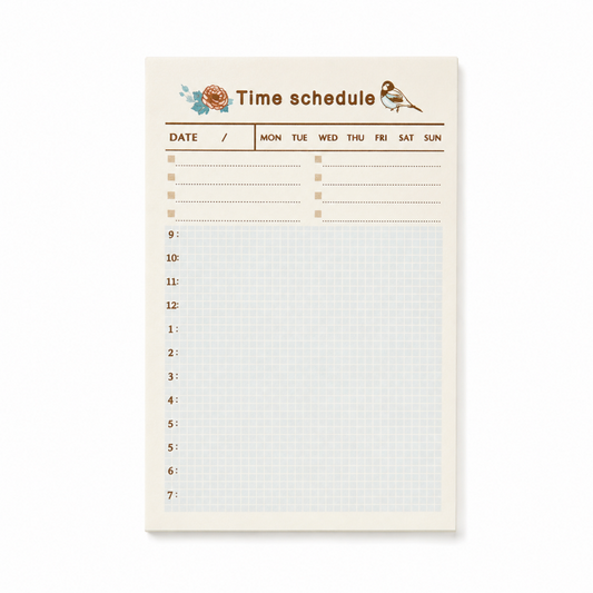 Floral Checklist Memo Pad