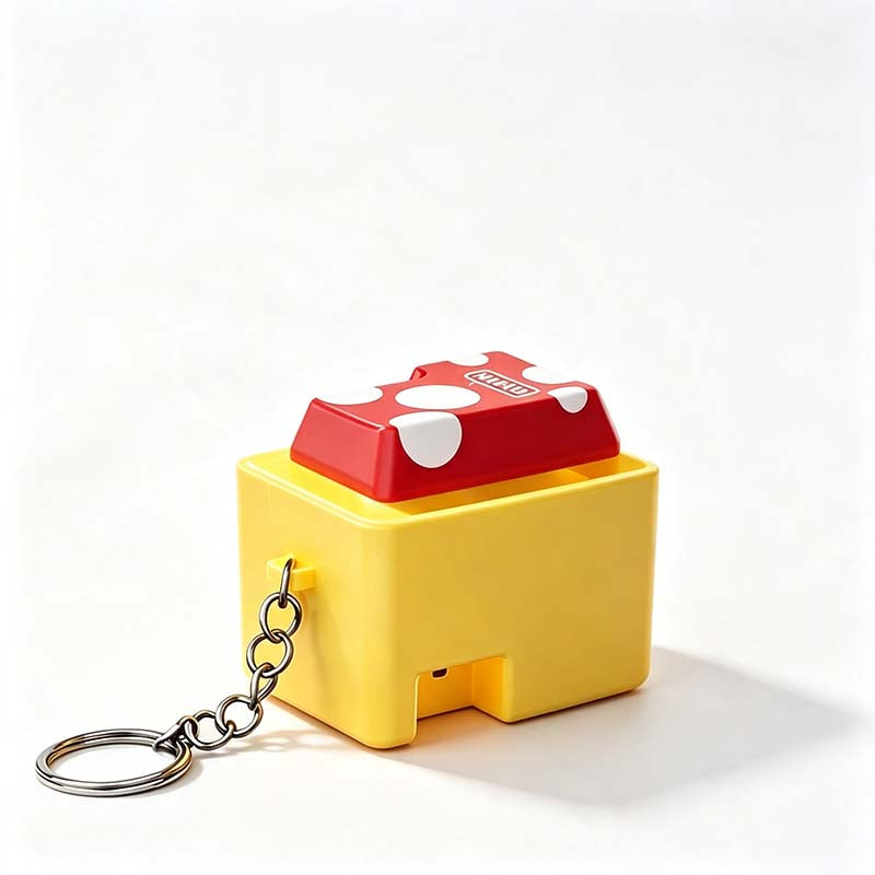 Coin Block Button Fidget Keychain