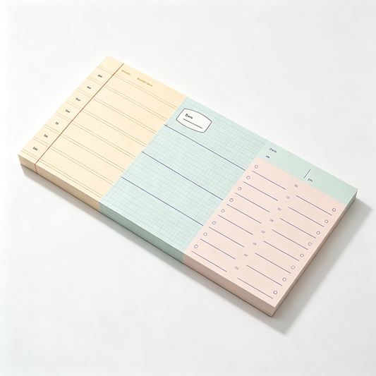 Pastel Three Section Memo Pad