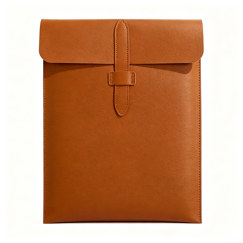 Vertical PU Leather Latch Flap Document Pouch