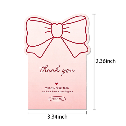 Pink Bow Thank You Cards or Sticker