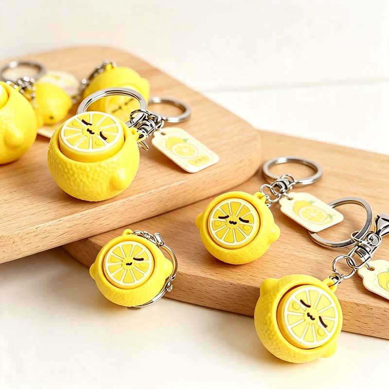 Lemon Face Squeeze Keychain