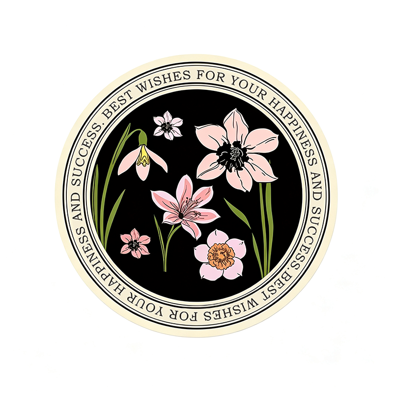 10 Floral Round Diatomite Coaster