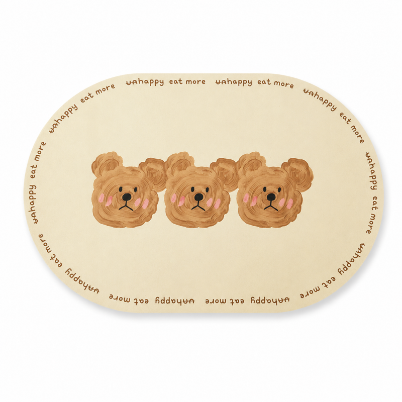 Bear Print Oval Table Mat