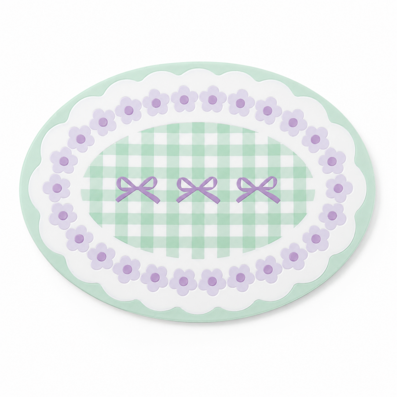 Pastel Lace Print Round Coaster