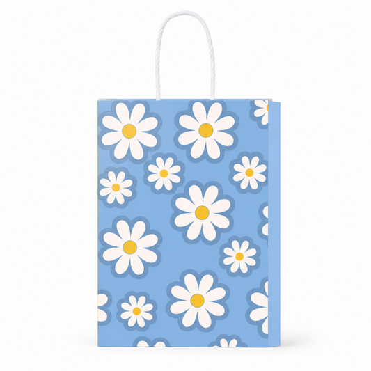 Daisy Floral Kraft Paper Gift Tote Bag
