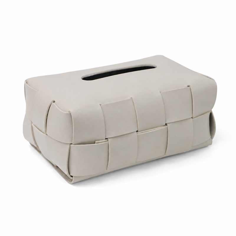 Woven Leather Tissue Holder