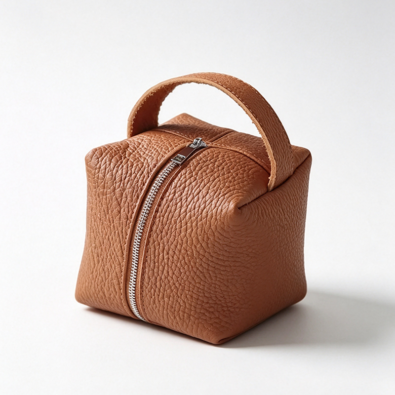 Mini Cube PU Leather Cosmetic Pouch