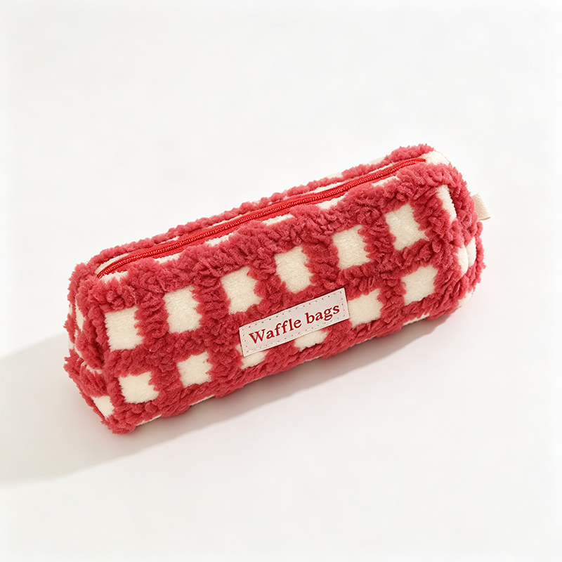 Woven Grid Roll Up Pencil Case