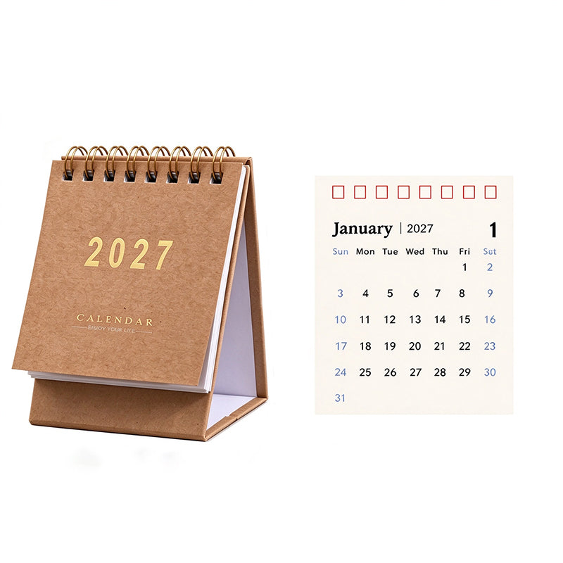 2027 Gold-Foil Mini Desk Calendar