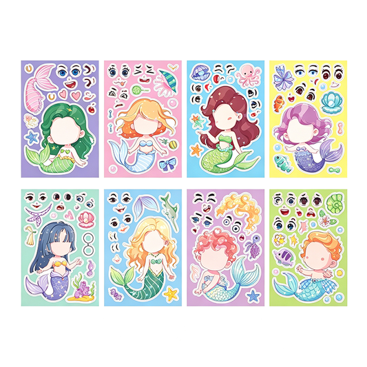 Holographic Mermaid Make A Face Stickers
