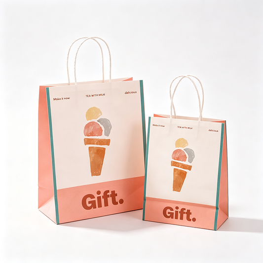 Illustrated Rope Handle Paper Gift Bag