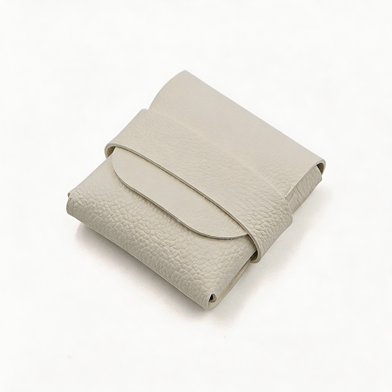 Mini Fold-Over Leather Storage Pouch