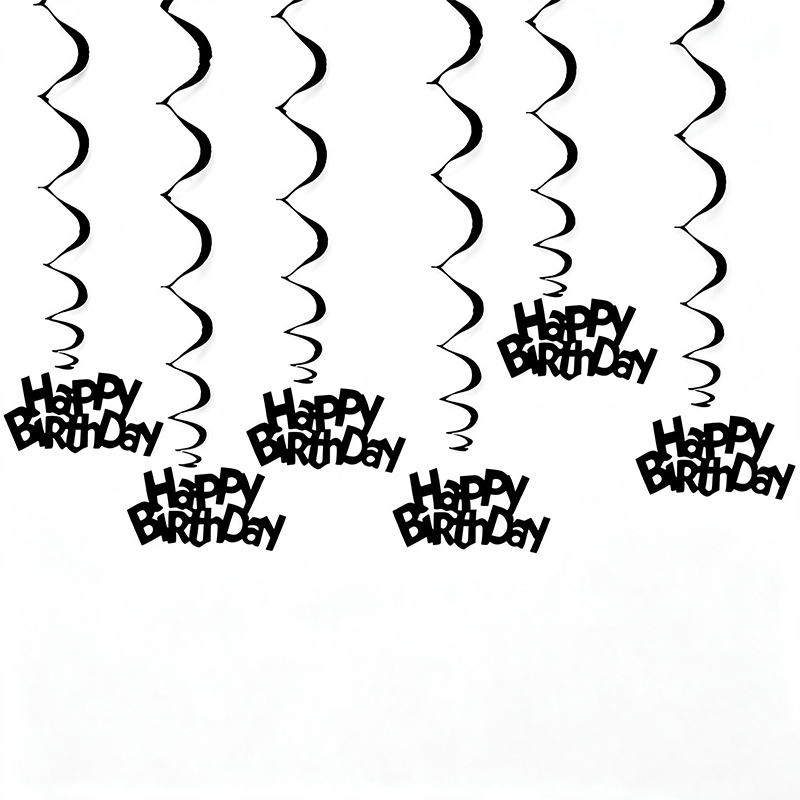 Happy Birthday Hanging Spiral Decorations Set