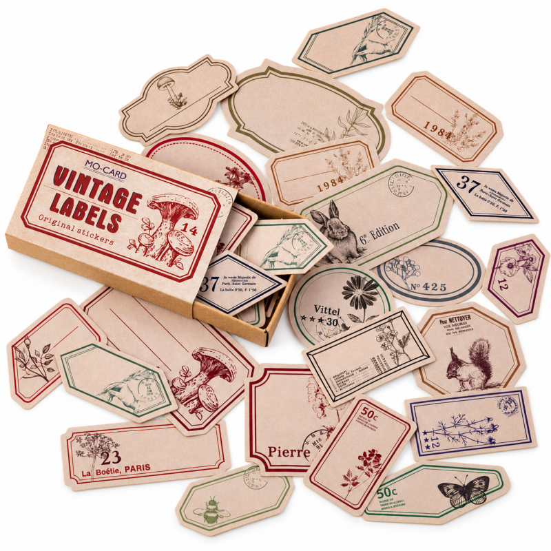 Vintage Label Boxed Stickers