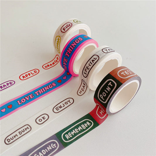 Bubble Letter Washi Tape Sticker Tape
