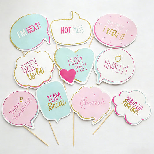 5 Hen Party Speech Bubble Prop Set