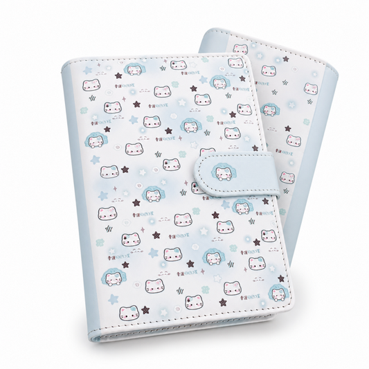 Cat Blue Magnetic Binder Notebook