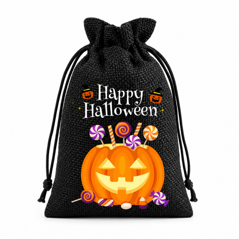 10 Black Series Halloween Candy Gift Packaging Drawstring Bags